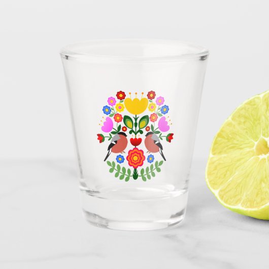 Polnische Blume. Schnapsglas (Vorderseite)