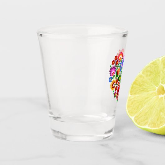 Polnische Blume. Schnapsglas (Links)