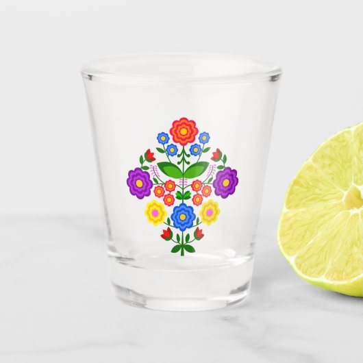 Polnische Blume. Schnapsglas (Vorderseite)