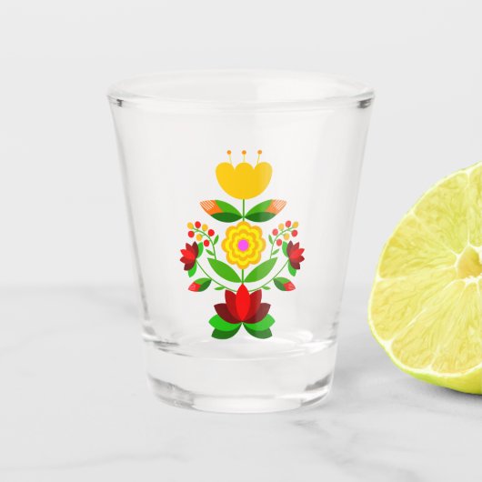 Polnische Blume. Schnapsglas (Vorderseite)