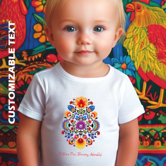 Polnische Blumenfonie: Wycinanki-Blüten Baby T-shirt