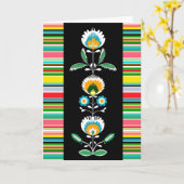 Polnische Blumenstickerei, Grußkarte Karte (Gelbe Blume)