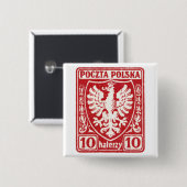 polnische Briefmarke des Adler-1919 10h Button (Vorne & Hinten)