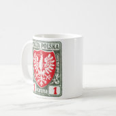 polnische Briefmarke des Adler-1919 1k Kaffeetasse (Vorderseite Links)