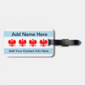 Polnische Chicago-Flagge Gepäckanhänger (Rückseite horizontal)