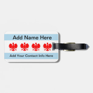 Polnische Chicago-Flagge Gepäckanhänger