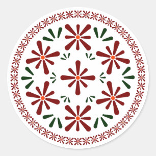 Polnische Designblumen Runder Aufkleber