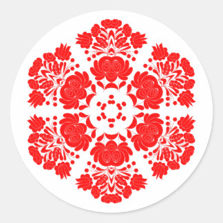 Polnische Designblumen Runder Aufkleber