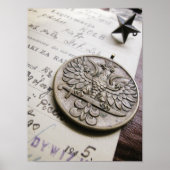 Polnische Eagle War Medaille Print Poster (Vorne)