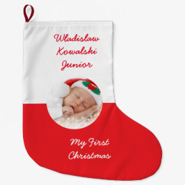 Polnische Erbflagge von Polen-Foto mit Namen Großer Weihnachtsstrumpf