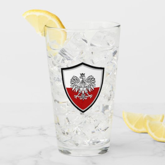 Polnische Fahne Glas (Vorderseite Ice)