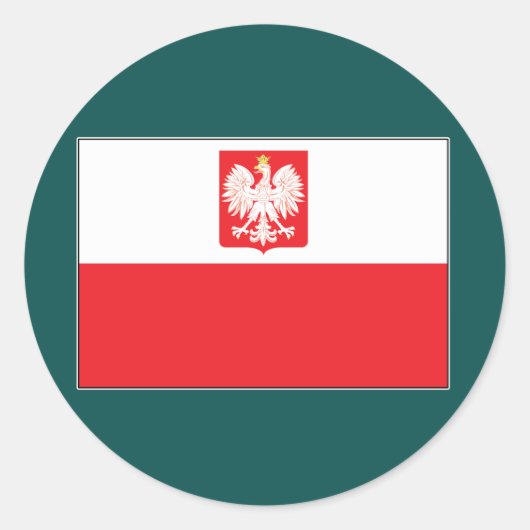 Polnische Falcon Flag Round Stickers (Vorderseite)