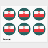 Polnische Falcon Flag Round Stickers (Blatt)