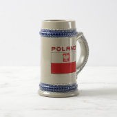 Polnische Falke-Flagge mit Polen Bierglas (VorderseiteRechts)