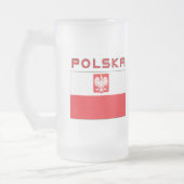Polnische Falke-Flagge mit Polska Mattglas Bierglas (Links)