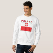 Polnische Falke-Flagge mit Polska Sweatshirt (Vorne ganz)