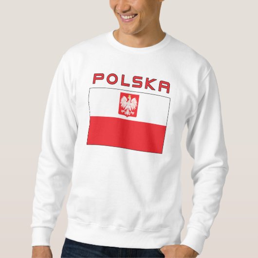 Polnische Falke-Flagge mit Polska Sweatshirt (Vorderseite)