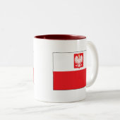 Polnische Falke-Flaggen-Tasse Zweifarbige Tasse (VorderseiteRechts)
