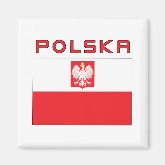 Polnische Falkenflagge mit Polska Magnet (Vorne)