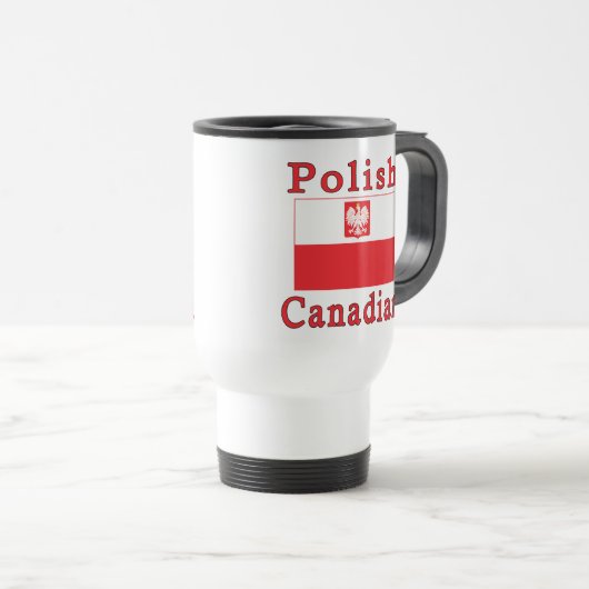 Polnische Falkenflagge Reisebecher (VorderseiteRechts)