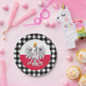 Polnische Flagge, Adler, Büffel kariert und polnis Pappteller (Party)