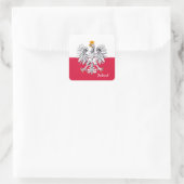 Polnische Flagge & Adler, Polen Modeaufkleber/Spor Quadratischer Aufkleber (Tasche)
