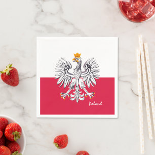 Polnische Flagge & Adler, Polen Party Mode / Sport Serviette