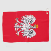 Polnische Flagge & Adler, Polen, Reisen, Urlaub /S Golfhandtuch (Horizontal)