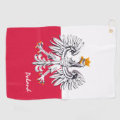 Polnische Flagge & Adler, Polen, Reisen, Urlaub /S Golfhandtuch (Horizontal)