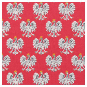 Polnische Flagge & Adler, Polen Trendy Fabric / Mo Stoff