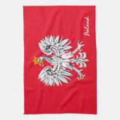 Polnische Flagge & Adler, Polen Zuhause mode / spo Geschirrtuch (Vertikal)