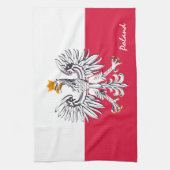 Polnische Flagge & Adler, Polen Zuhause mode / spo Geschirrtuch (Vertikal)
