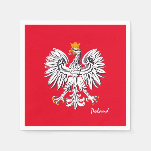 Polnische Flagge & Adler, polnische Party-Mode /sp Serviette (Vorderseite)
