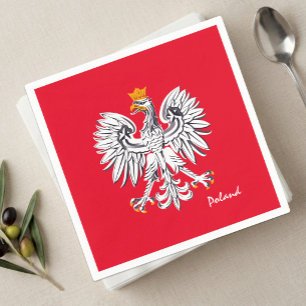 Polnische Flagge & Adler, polnische Party-Mode /sp Serviette