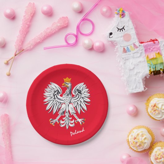Polnische Flagge & Adler, polnische Party-Patriote Pappteller (Party)