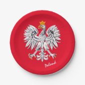 Polnische Flagge & Adler, polnische Party-Patriote Pappteller (Vorderseite)