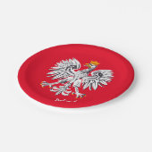 Polnische Flagge & Adler, polnische Party-Patriote Pappteller (Schrägansicht)