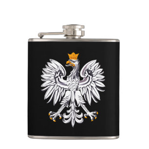 Polnische Flagge & Adler, Reisen nach Polen / Spor Flachmann