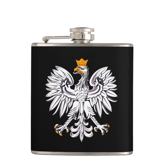 Polnische Flagge & Adler, Reisen Polen /Sportfans Flachmann (Vorderseite)