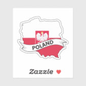 Polnische Flagge Aufkleber (Blatt)
