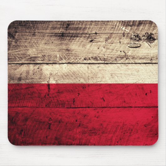 Polnische Flagge aus alten Holz Mousepad (Vorne)