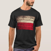 polnische Flagge aus alten Holz; T-Shirt (Vorderseite)