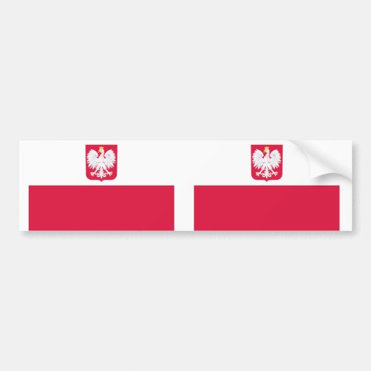 Polnische Flagge Autoaufkleber (Vorne)