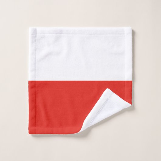 Polnische Flagge Badhandtuch Set (Waschlappen)
