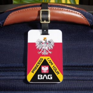 Polnische Flagge, Beutelmarken, Polen / Personalis Gepäckanhänger