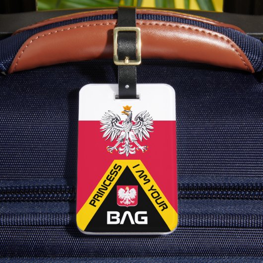 Polnische Flagge, Beutelmarken, Polen / Personalis Gepäckanhänger (Vorderseite Insitu 2)