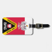 Polnische Flagge, Beutelmarken, Polen / Personalis Gepäckanhänger (Vorderseite horizontal)