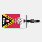 Polnische Flagge, Beutelmarken, Polen / Personalis Gepäckanhänger (Rückseite horizontal)