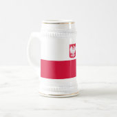 Polnische Flagge Bierglas (Vorderseite Links)