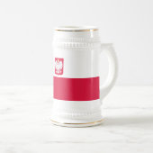 Polnische Flagge Bierglas (VorderseiteRechts)